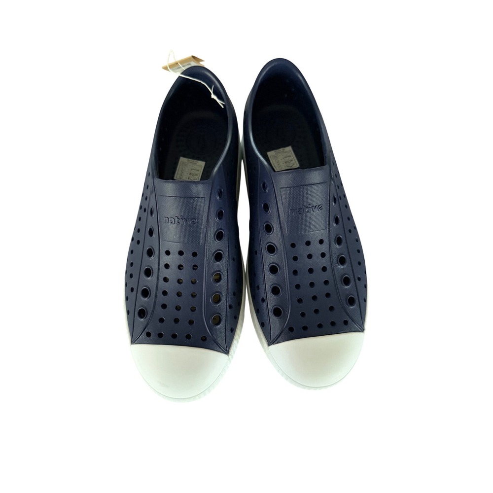 Native Jefferson Regatta Blue Shell White EVA Slip On Sneakers Womens 8 Mens 6